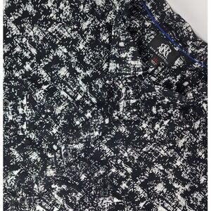 Rock & Republic Button-Down Short Sleeve Stretch‎ Men's XXL Black and White AOP